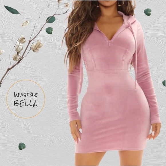 Fashion Nova Dresses Nwt Fashion Nova Pink Velour Soft Mini Dress